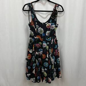 Anthropologie Moulinette Soeurs Astere Everywhere 3D Dress Floral Black 0